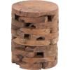 imageDeco 79 Teak Wood Handmade Side End Accent Table Live Edge End Table with Brick Inspired Design Side Table 14quot x 14quot x 18quot Light BrownBrown