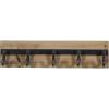 imageDeco 79 Wood 5 Hanger Wall Hook with Black Metal Hardware 24quot x 4quot x 6quot Brown
