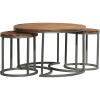 imageDeco 79 Wood Living Room Coffee Table Nesting Table with Gray Metal Base Set of 3 Center Table 19quot 17quot 17quotH Brown