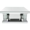 imageDeco 79 Wood Mirrored Coffee Table with Crystal Embellishments 39quot x 39quot x 18quot Silver