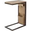 imageDeco 79 Wood Rectangle Accent Table with Distressed Metal Frame and Storage 18quot x 10quot x 24quot Brown
