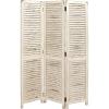 imageDeco 79 Wood Rectangle Room Divider Screen with Horizontal Slats 48quot x 1quot x 71quot CreamCream
