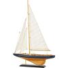 imageDeco 79 Wood Sail Boat Decorative Sculpture Home Decor Statue with Lifelike Rigging Accent Figurine 15quot x 3quot x 14quot BeigeBrown