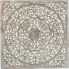 imageDeco 79 Wooden Floral Handmade Carved Scroll Mandala Wall Decor with Brown Distressing 36quot x 1quot x 36quot Gray