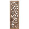 imageDeco 79 Wooden Floral Handmade Home Wall Decor Intricately Carved Acanthus Wall Sculpture Wall Art 12quot x 1quot x 36quot BrownBrown