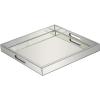 imageDeco 79 Wooden Living Room Decor Tray Mirrored Ottoman Tray Serving Tray 20quot x 20quot x 2quot Silver20 x 20 x 2