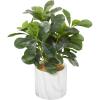 imageThe Novogratz Faux Foliage Eucalyptus Artificial Plant with Realistic Leaves and White Marble Pot 11quot x 9quot x 14quot Green