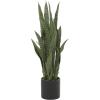 imageThe Novogratz Faux Foliage Snake Artificial Plant with Realistic Leaves and Black Porcelain Pot 14quot x 14quot x 36quot Green