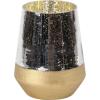 imageThe Novogratz Glass Decorative Candle Lantern with Faux Mercury Glass Finish 7quot x 7quot x 9quot Gold7 x 7 x 9