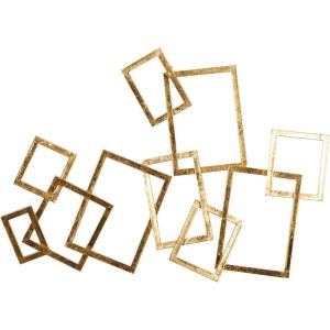 imageCosmoLiving by Cosmopolitan Metal Geometric Home Wall Decor Overlapping Rectangle Wall Sculpture Wall Art 30quot x 2quot x 22quot Gold