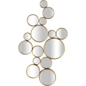 imageCosmoLiving by Cosmopolitan Metal Room Wall Mirror Bubble Cluster Entryway Mirror Wall Mounted Mirror 22quot x 3quot x 40quot Gold40L x 22W