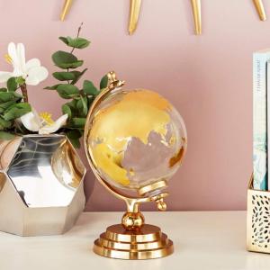 imageDeco 79 Aluminum Globe with Tiered Base 7quot x 6quot x 11quot CopperGold