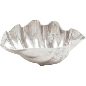 imageDeco 79 Aluminum Metal Shell Decorative Decorative Bowl Shell Decorative Container Decorative Keepsake Box 17quot x 11quot x 7quot SilverSilver