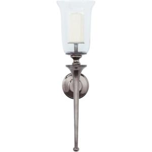 imageDeco 79 Aluminum Metal Single Candle Wall Sconce with Glass Holder 8quot x 8quot x 30quot GoldBlack