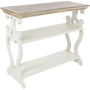 imageDeco 79 Farmhouse Wood Console Table or Living Room Entry Way Hallway 38quot x 15quot x 32quot WhiteBrown