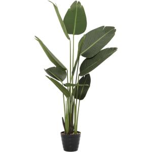 imageDeco 79 Faux Foliage Bird of Paradise Artificial Plant with Black Fluted Pot 21quot x 21quot x 61quot Green4ft 9in