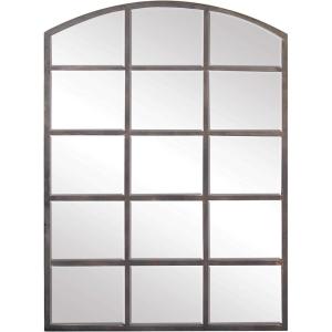 imageDeco 79 Glass Room Wall Mirror Window Pane Inspired Entryway Mirror Wall Mounted Mirror 35quot x 1quot x 45quot BlackDark Grey
