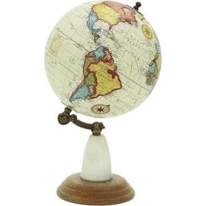 imageDeco 79 Mango Wood Globe 8quot x 8quot x 14quot White