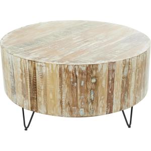imageDeco 79 Mango Wood Handmade Living Room Coffee Table Distressed Table with Black Metal Hairpin Legs Center Table 37quot x 37quot x 18quot BrownCenter Table 37 x 37 x 18