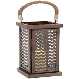 imageDeco 79 Metal Indoor Outdoor Candle Lantern Decorative Lantern Candle Holder Set of 2 Lantern 24quot 18quotH Brown7 by 25Inch