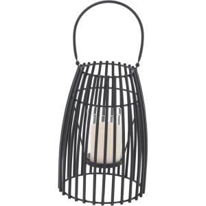 imageDeco 79 Metal Indoor Outdoor Candle Lantern Decorative Lantern Candle Holder with Handle Lantern 8quot x 8quot x 12quot BlackBlack