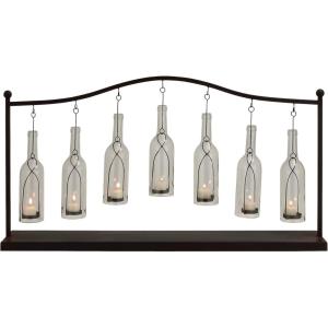 imageDeco 79 Metal Indoor Outdoor Candle Lantern Hanging Bottle Decorative Lantern Candle Holder Lantern 36quot x 6quot x 20quot Black