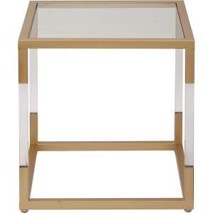 imageDeco 79 Metal Living Room Coffee Table Table with Clear Glass Top and Acrylic Legs Center Table 46quot x 26quot x 19quot GoldGold