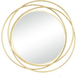 imageDeco 79 Metal Room Wall Mirror Entryway Mirror with Overlapping Circles Wall Mounted Mirror 42quot x 2quot x 40quot GrayGold
