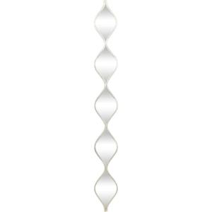 imageDeco 79 Metal Room Wall Mirror Slim Stacked Chain 5 Layer Entryway Mirror with Tear Drop Pattern and Foil Detailing Wall Mounted Mirror 7quot x 1quot x 58quot SilverSilver