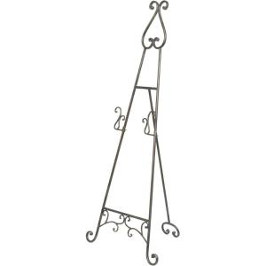 imageDeco 79 Metal Scroll Display Easel Adjustable 2 Tier Floor Standing Easel with Chain Support Display Stand 16quot x 23quot x 55quot Bronze