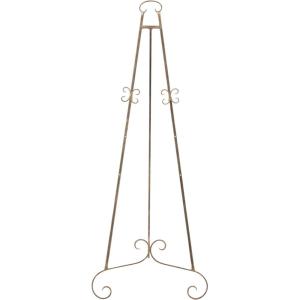 imageDeco 79 Metal Scroll Display Easel Large Adjustable 3 Tier Floor Standing Easel with Chain Support Display Stand 26quot x 30quot x 67quot Gold