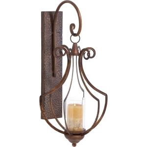 imageDeco 79 Metal Single Candle Wall Sconce 13quot x 12quot x 25quot Bronze