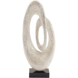 imageDeco 79 Mother of Pearl Shell Abstract Decorative Sculpture Swirl Home Decor Statue with Black Base Accent Figurine 12quot x 5quot x 30quot WhiteWhite