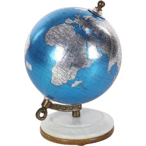 imageDeco 79 Plastic Globe with Marble Base 5quot x 5quot x 10quot BlackBlueSilverWhiteBrown