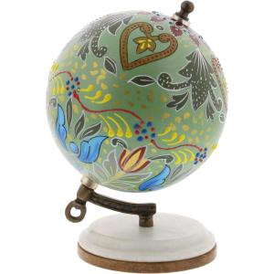 imageDeco 79 Plastic Globe with Marble Base 5quot x 5quot x 10quot BlackMulticoloredWhiteBrown
