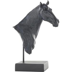 imageDeco 79 Polystone Horse Decorative Sculpture Home Decor Statue Accent Figurine 22quot x 7quot x 25quot BrownBlack
