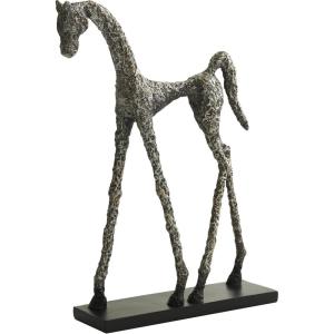 imageDeco 79 Polystone Horse Decorative Sculpture Home Decor Statue Accent Figurine 22quot x 7quot x 25quot BrownSilver