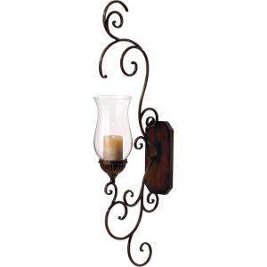 imageDeco 79 Rustic Metal Hanging Wall Mounted Candle Wall Sconce 7quot x 10quot x 19quot Brown Pack of 439 H x 13 L 