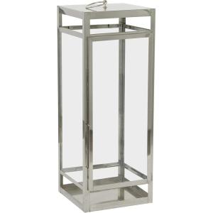 imageDeco 79 Stainless Steel Pillar Candle Lantern 10quot x 10quot x 21quot GoldSilver