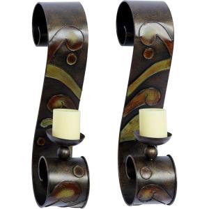 imageDeco 79 Traditional Metal Solid Wall Sconce Set of 2 5quotW 19quotH Black
