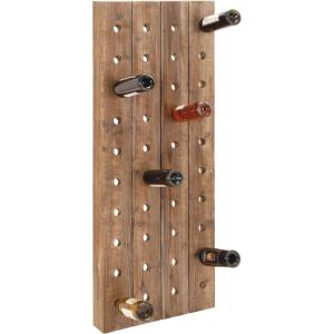 imageDeco 79 Wood 16 Bottle Wall Wine Rack 21quot x 4quot x 25quot Brown21 x 4 x 57