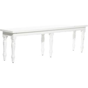 imageDeco 79 Wood Home Bench Long Slim Entryway Bench Bedroom Bench 63quot x 12quot x 18quot White