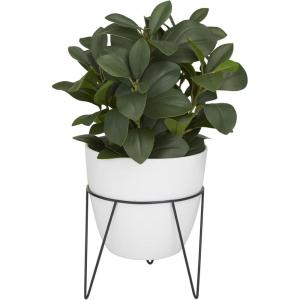 imageThe Novogratz Faux Foliage Eucalyptus Artificial Plant with Realistic Leaves and Metal Stand and White Pot 12quot x 12quot x 17quot Green