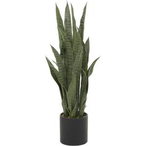 imageThe Novogratz Faux Foliage Snake Artificial Plant with Realistic Leaves and Black Porcelain Pot 14quot x 14quot x 36quot Green