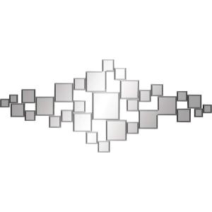 imageThe Novogratz Glass Room Wall Mirror Entryway Mirror with Square Mirrors Wall Mounted Mirror 21quot x 1quot x 48quot Silver