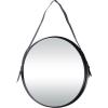 imageDeco 79 Metal Hanging Wall Mirror Set of 3 20quot 13quot 10quotW Dark GrayBlack
