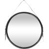 imageDeco 79 Metal Hanging Wall Mirror Set of 3 20quot 13quot 10quotW Dark GrayBlack