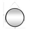 imageDeco 79 Metal Hanging Wall Mirror Set of 3 20quot 13quot 10quotW Dark GrayBlack