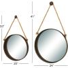 imageDeco 79 Metal Hanging Wall Mirror Set of 3 20quot 13quot 10quotW Dark GrayBrown