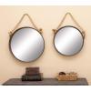 imageDeco 79 Metal Hanging Wall Mirror Set of 3 20quot 13quot 10quotW Dark GrayBrown